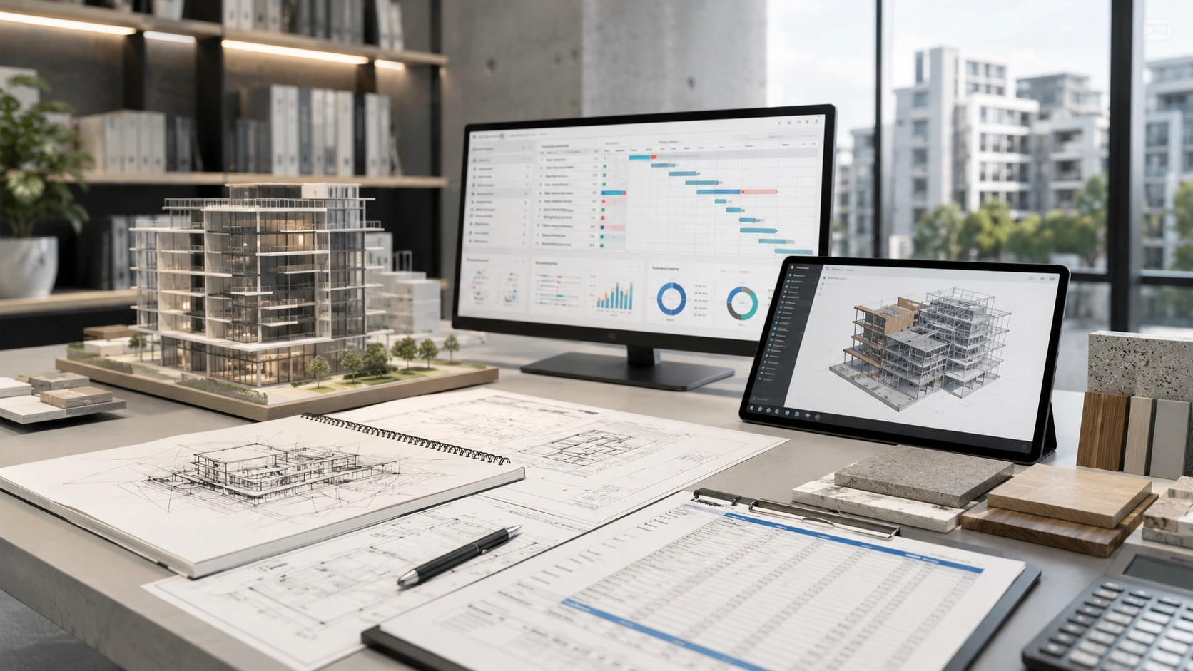 Architectural elevation drawing used for construction project management and coordination.